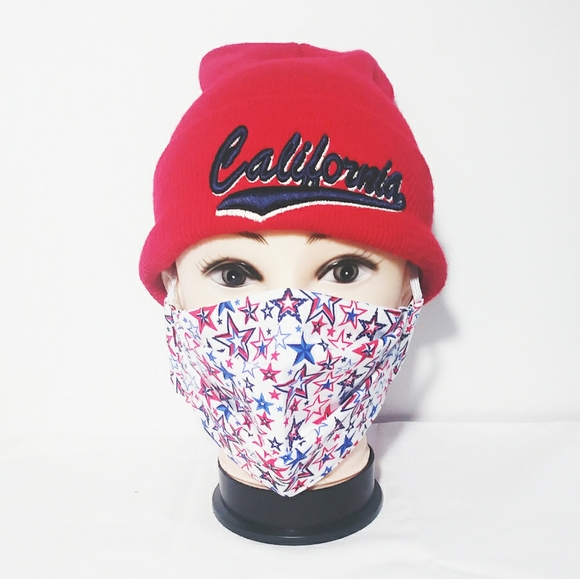 Red & Blue Star Face Mask #2 - Picture 5 of 7